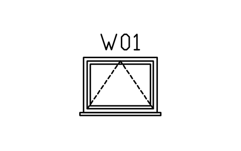 Window elevation, top-hung sembolünün önizlemesi, blok ARCH_ELEV_WIN_TOPHUNG