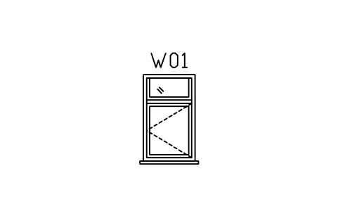 Window elevation, with transom sembolünün önizlemesi, blok ARCH_ELEV_WIN_TRANSOM