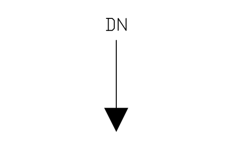 Arrow, down (stair or ramp) sembolünün önizlemesi, blok ANNO_ARROW_DOWN