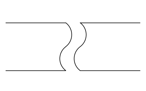 Break line, S-curve (round bar or pipe) sembolünün önizlemesi, blok ANNO_BREAK_S_CURVE