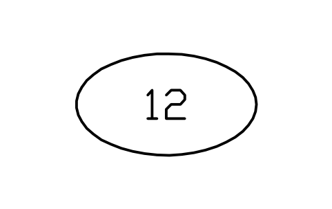 Keynote, oval sembolünün önizlemesi, blok ANNO_KEYNOTE_OVAL