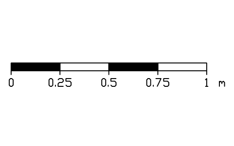 Scale bar 1:20, 0 to 1 m sembolünün önizlemesi, blok ANNO_SCALE_1_20