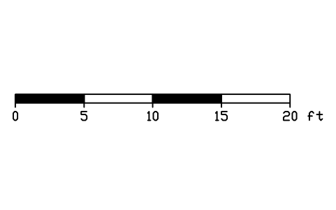 Scale bar 1/8 in = 1 ft, 0 to 20 ft sembolünün önizlemesi, blok ANNO_SCALE_1_8IN