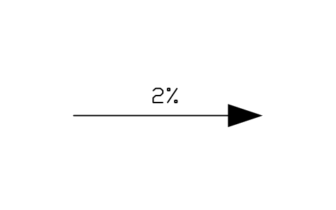 Slope arrow with percentage sembolünün önizlemesi, blok ANNO_SLOPE_ARROW