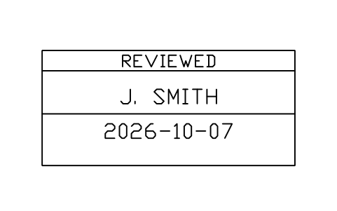 Review stamp with fields sembolünün önizlemesi, blok ANNO_STAMP_REVIEW