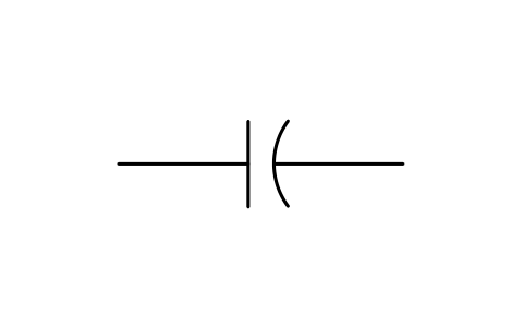 Capacitor, straight and curved line sembolünün önizlemesi, blok IEEE_CAPACITOR_2