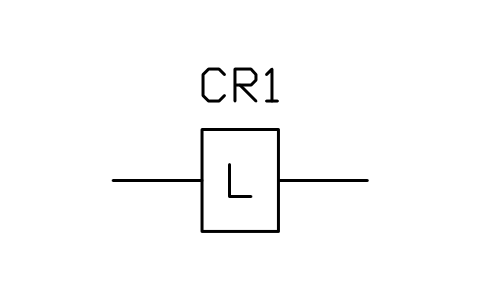 Operating coil, latching relay (L) sembolünün önizlemesi, blok IEEE_COIL_LATCH