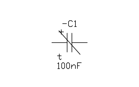Aperçu du symbole Condensateur polarisé, dépendant de la température, bloc IEC_CAPACITOR_POLARIZED_TEMP