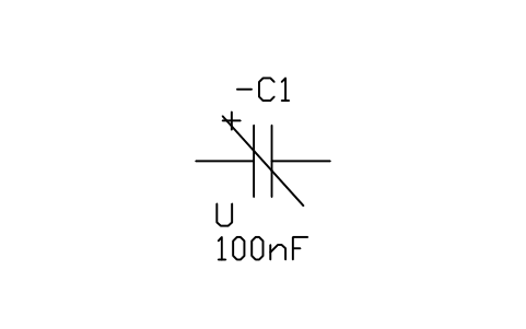 Aperçu du symbole Condensateur polarisé, dépendant de la tension, bloc IEC_CAPACITOR_POLARIZED_VOLT