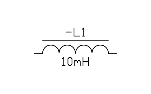 Inductor, magnetic core sembolünün önizlemesi, blok IEC_INDUCTOR_CORE