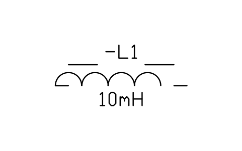 Inductor, gapped magnetic core sembolünün önizlemesi, blok IEC_INDUCTOR_GAP