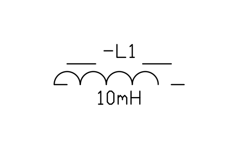 Aperçu du symbole Inductance à noyau magnétique avec entrefer, bloc IEC_INDUCTOR_GAP