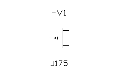 P-channel JFET sembolünün önizlemesi, blok IEC_JFET_P