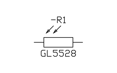 Photoresistor (LDR) sembolünün önizlemesi, blok IEC_LDR