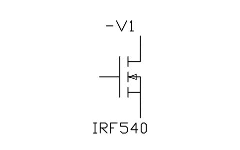 Aperçu du symbole MOSFET canal N, bloc IEC_MOSFET_N