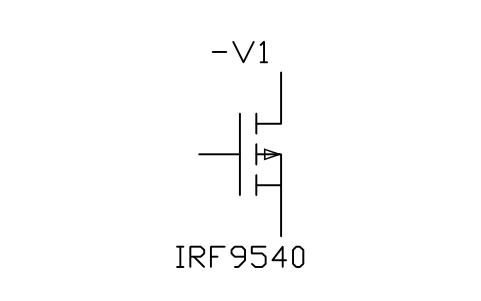 Aperçu du symbole MOSFET canal P, bloc IEC_MOSFET_P