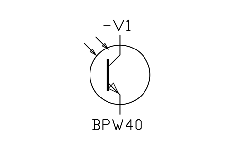 Phototransistor sembolünün önizlemesi, blok IEC_PHOTOTRANSISTOR