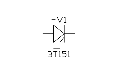 Thyristor, P-gate (cathode side) sembolünün önizlemesi, blok IEC_THYRISTOR_P_GATE