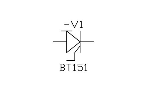 Reverse conducting thyristor, P-gate sembolünün önizlemesi, blok IEC_THYRISTOR_RC_P