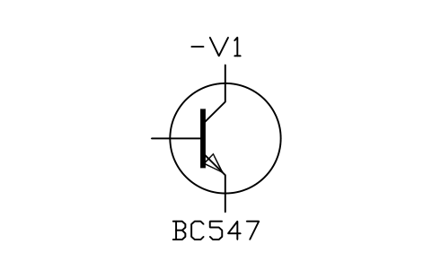 NPN transistor sembolünün önizlemesi, blok IEC_TRANSISTOR_NPN