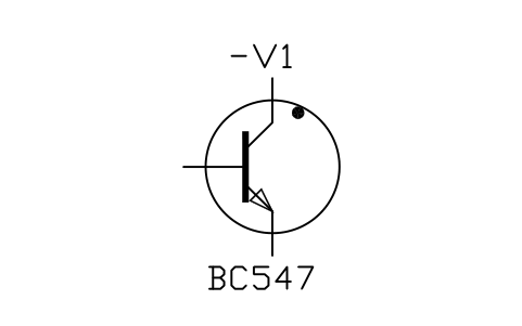 NPN transistor, collector to envelope sembolünün önizlemesi, blok IEC_TRANSISTOR_NPN_ENVELOPE