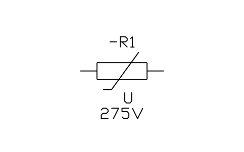 Varistor (voltage dependent) sembolünün önizlemesi, blok IEC_VARISTOR