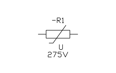 Aperçu du symbole Varistance (VDR), bloc IEC_VARISTOR