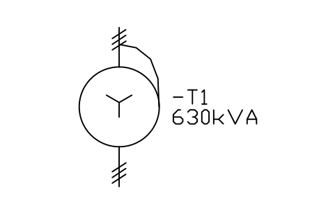 Preview of the Autotransformer, 3-phase, star symbol, block IEC_AUTOTRANSFORMER_3PH_STAR
