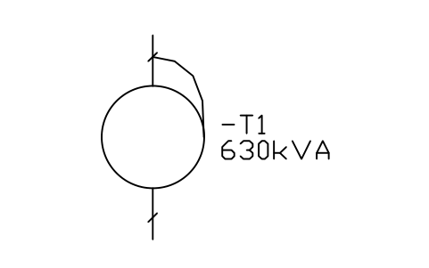 Autotransformer, single-phase sembolünün önizlemesi, blok IEC_AUTOTRANSFORMER_CIRCLE