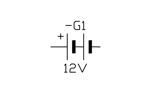 Preview of the Battery symbol, block IEC_BATTERY