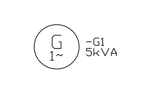 Generator, single-phase sembolünün önizlemesi, blok IEC_GENERATOR_1PH