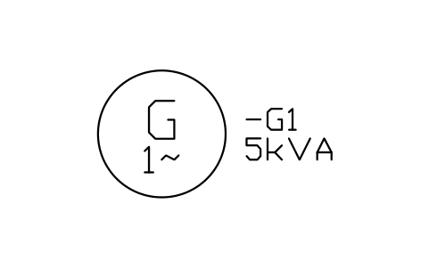 Preview of the Generator, single-phase symbol, block IEC_GENERATOR_1PH