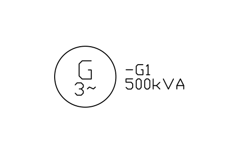 Preview of the Generator, three-phase symbol, block IEC_GENERATOR_3PH