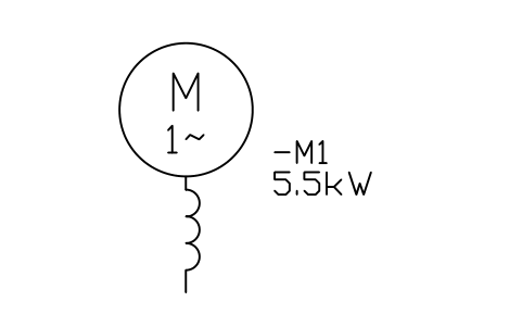 Preview of the Motor, single-phase, series symbol, block IEC_MOTOR_1PH_SERIES
