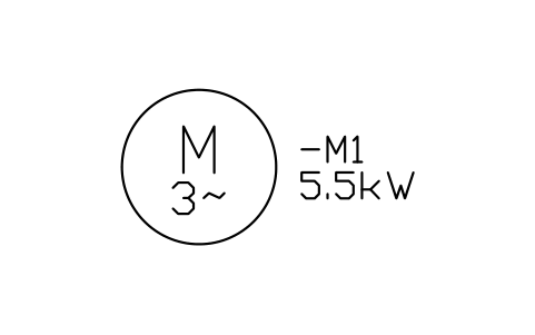 Preview of the Motor, three-phase symbol, block IEC_MOTOR_3PH