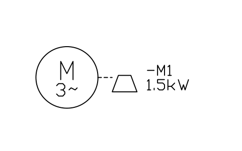 Preview of the Motor with brake symbol, block IEC_MOTOR_BRAKE