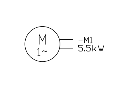 Induction motor, single-phase, two windings sembolünün önizlemesi, blok IEC_MOTOR_INDUCTION_1PH_AUX