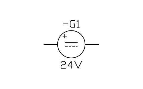 Preview of the DC source symbol, block IEC_SOURCE_DC