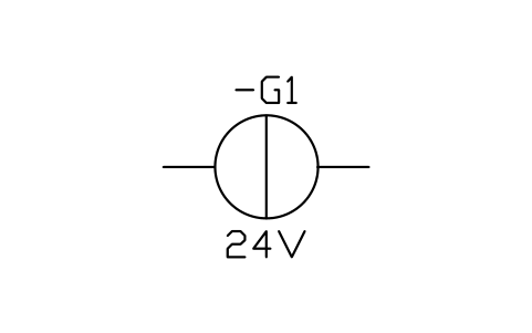 Preview of the Voltage source symbol, block IEC_SOURCE_VOLTAGE
