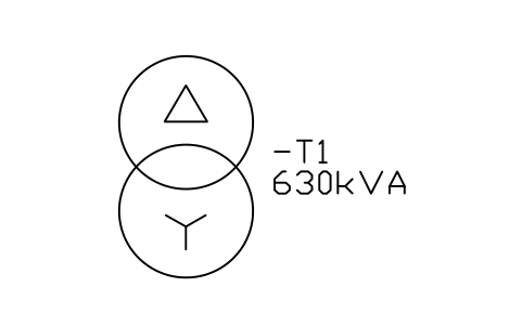 Transformer, delta-star sembolünün önizlemesi, blok IEC_TRANSFORMER_DY