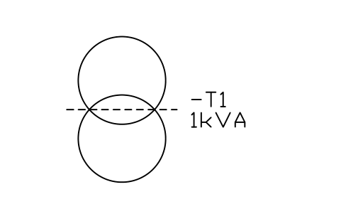 Preview of the Transformer, screened symbol, block IEC_TRANSFORMER_ISOLATING
