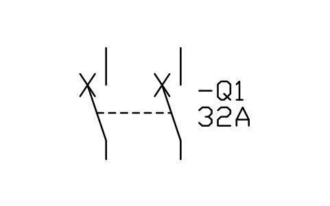 Aperçu du symbole Disjoncteur bipolaire, bloc IEC_CIRCUIT_BREAKER_2P