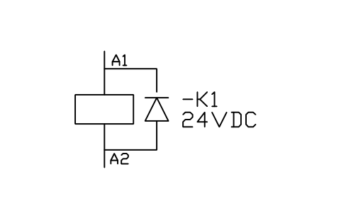 Coil with flyback diode sembolünün önizlemesi, blok IEC_COIL_DIODE