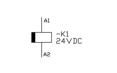 Coil, polarized relay sembolünün önizlemesi, blok IEC_COIL_POLARIZED