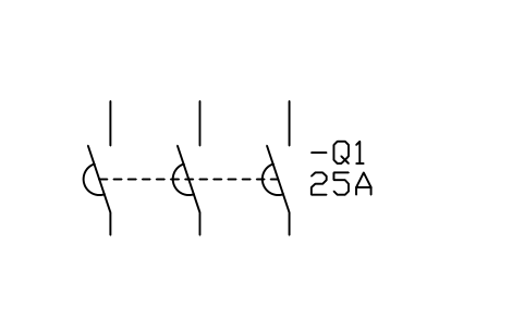 Contactor, 3-pole sembolünün önizlemesi, blok IEC_CONTACTOR_3P