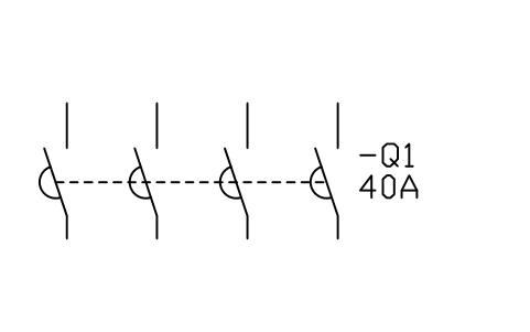 Contactor, 4-pole sembolünün önizlemesi, blok IEC_CONTACTOR_4P