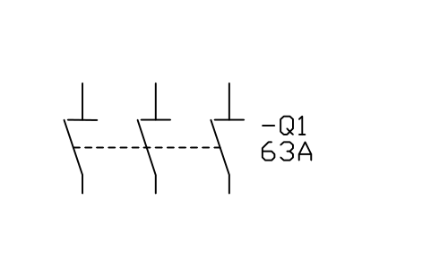 Aperçu du symbole Sectionneur tripolaire, bloc IEC_DISCONNECTOR_3P