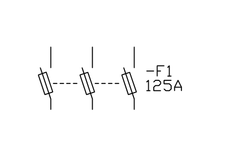 Aperçu du symbole Interrupteur à fusibles tripolaire, bloc IEC_FUSE_SWITCH_3P