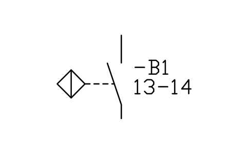 Aperçu du symbole Détecteur de proximité NO, bloc IEC_PROXIMITY_NO