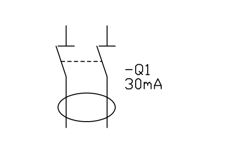 Aperçu du symbole Interrupteur différentiel bipolaire, bloc IEC_RCD_2P